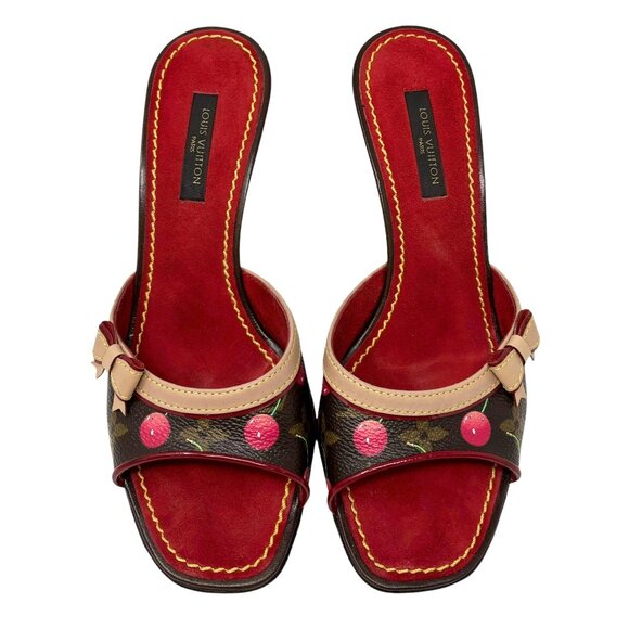 LOUIS VUITTON Vintage Monogram Cherry Sandals #35.5 Takashi Murakami [105150] - Picture 2 of 12